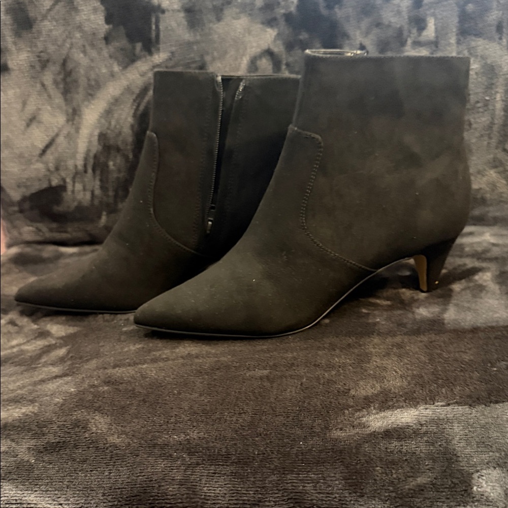 Express Black Pointed Toe Suede Ankle Booties